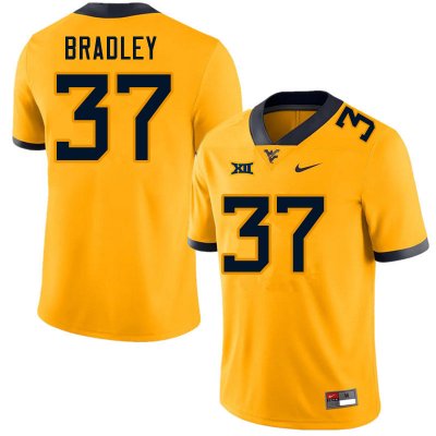 Men's West Virginia Mountaineers NCAA #37 L'Trell Bradley Gold Authentic Nike Stitched College Football Jersey ZU15B43GT